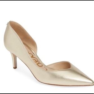 Sam Edelman Jari Gold Leather Heel